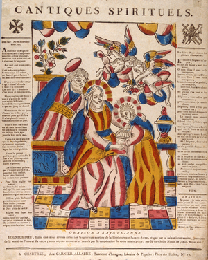 French 19th century illustration of Saint Anne. the mother of Mary