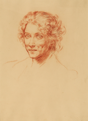 Lady Edna Clarke Hall, 1900-10 (conte crayon)