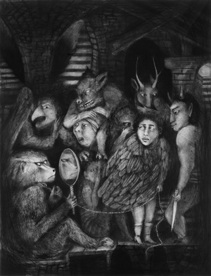 An Ancient Dark Night Descended Upon My Soul I, 2010 (drypoint)
