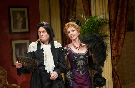 Matthew Horne (Lord Fancourt Babberley) and Jane Asher (Donna Lucia D'Alvadorez) in Charley's Aunt at by Brandon Thomas at Menier Chocolate Factory. (Taken 1-10-12) (photo)