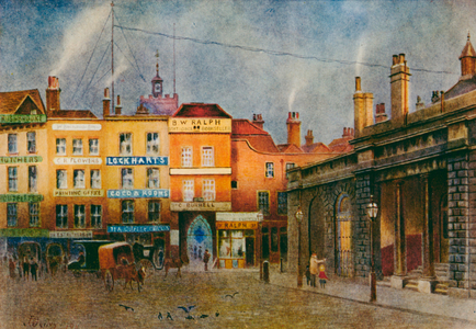The Martyrs' Corner, Smithfield (colour litho)