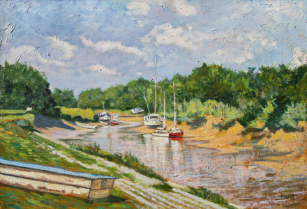 Le Port de Saint Christoly Medoc, 2003 (oil on board)