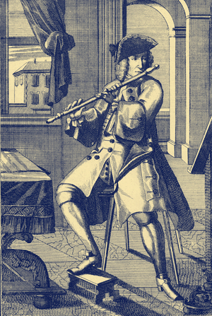 Man playing transverse flute