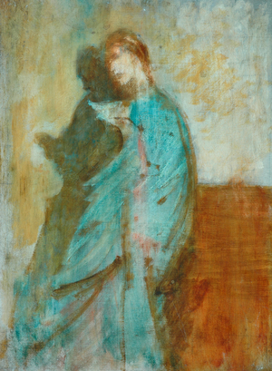 The green dress (oil on canvas)