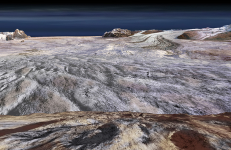 Surface de Pluton - Vue d'artiste - Pluto surface- Artist view