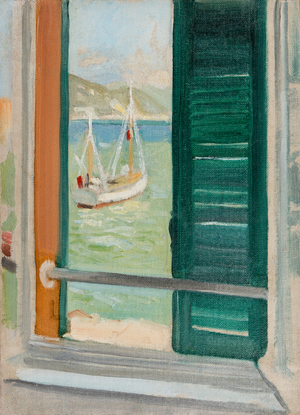 Shuttered view onto the Mediterranean, c.1935 (oil on canvas)