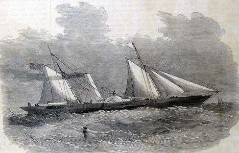 The "Fairy Queen" Paddle-Wheel despatch-boat for General Garibaldi, 1860