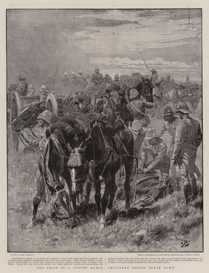 The Price of a Forced March, Artillery Horses break down (litho)