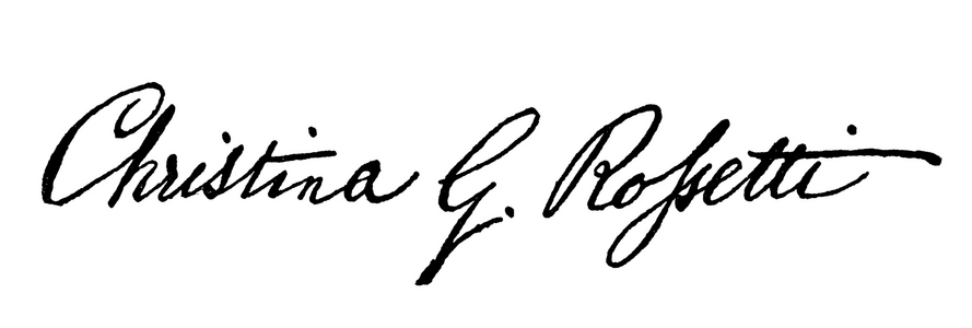 Signature: Christina G Rossetti, Poetess (litho)