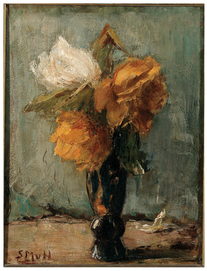 Yellow Roses (oil on panel)