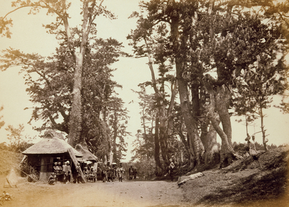 View on the Tokaido, 1867 (b/w photo)