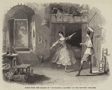 Scene from the Ballet of "Le Diable a Quatre," at the Princess' Theatre (engraving)