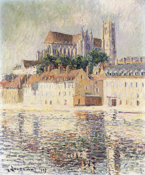 Cathedrale D'Auxerre, (oil on canvas)