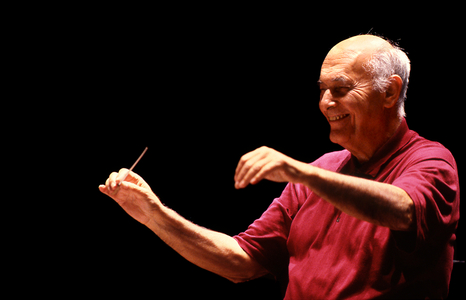 Georg Solti portrait  of the  Hugarish conductor - 1912 - 1997 Paris 1986