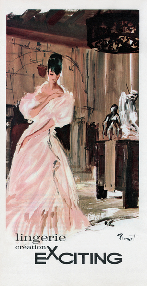 French advertisement for Creation Exciting underwear, 1965 (colour litho)
