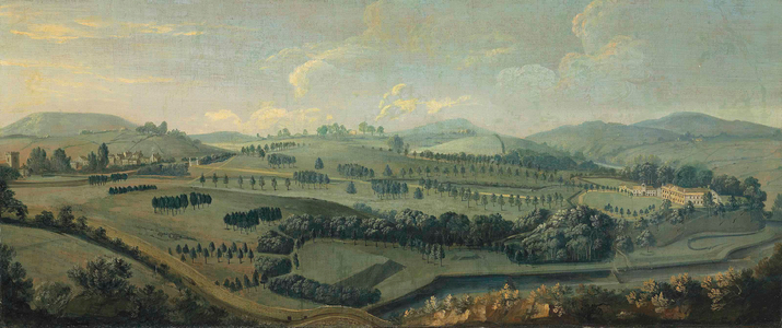 A view of Gisburne Park, Yorkshire, and the park (oil on canvas)