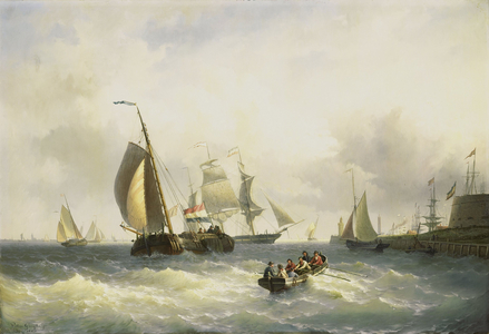Anchorage at Bremerhaven, 1868 (oil on canvas)