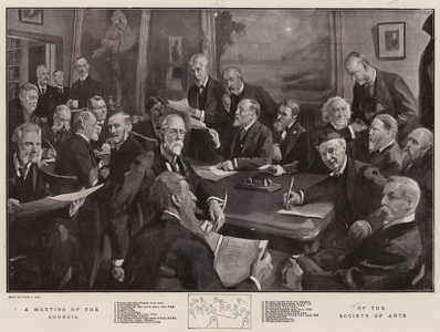 A Meeting of the Council of the Society of Arts (litho)