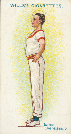 Home Exercises, 5, For Developing Muscles of Legs, etc (colour litho)