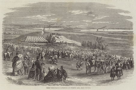Great Temperance gathering at Overton Hill, near Chester (engraving)