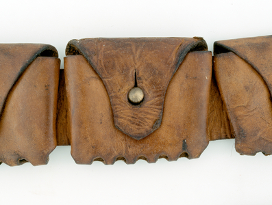 Boer leather and metal cartridge belt or bandolier, 1900 circa (leather and metal)