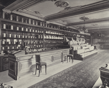Kitchen Ironmongery Department, Coppers, Aluminium Goods and Enamelware, Harrods (litho)