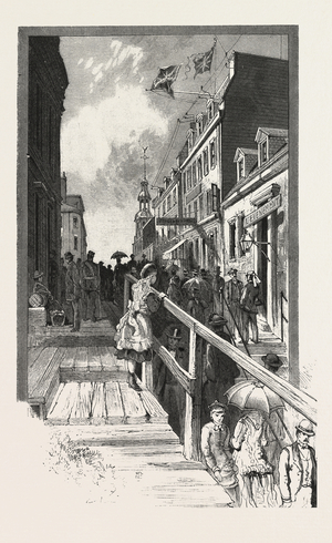 Buade Street, Named after Frontenac, Quebec, Canada, Nineteenth Century Engraving