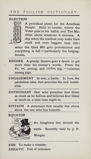 Foolish Dictionary: Election, Equator (litho)