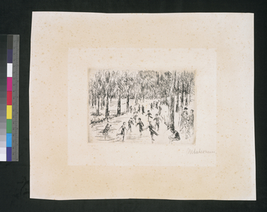 Skaters in Tiergarten, c.1920 (etching & drypoint)
