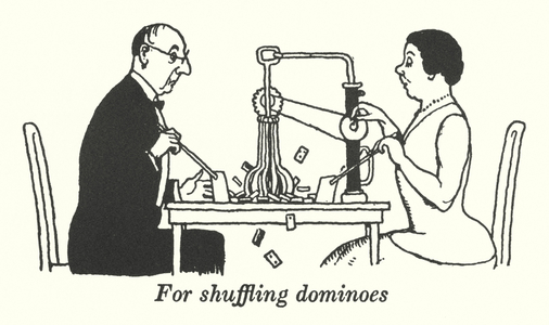 For shuffling dominoes (litho)