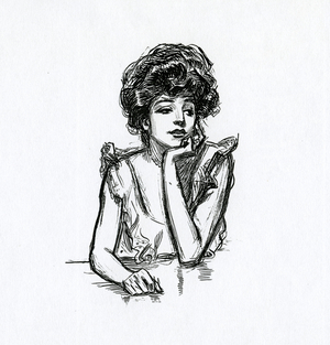 A Gibson Girl, c.1902 (litho)