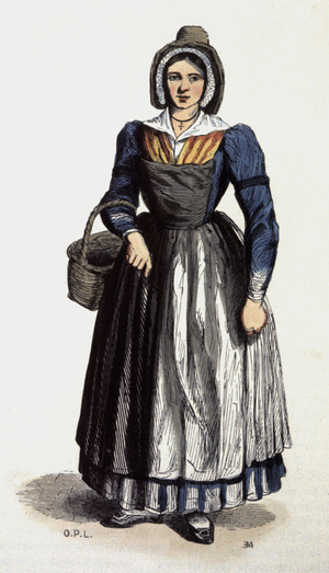 A Flemish woman, c.1860 (engraving)