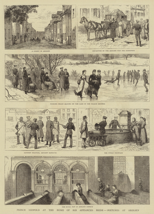 Prince Leopold at the Home of his Affianced Bride, Sketches at Arolsen (engraving)