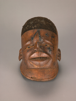 Portrait Mask (lipiko), late 19th-early 20th century (wood, human hair, pigment & wax)