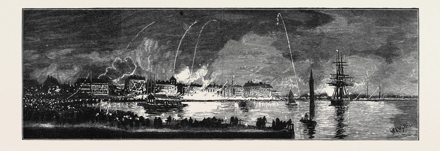 The Young Princes on Their Cruise, Shanghai: Illuminations and Parade of the Fire-Brigade