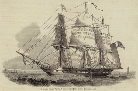 H M New Frigate "Thetis" (engraving)