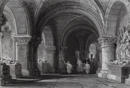 Tombs of the Kings in the Crypt of St Denis (engraving)