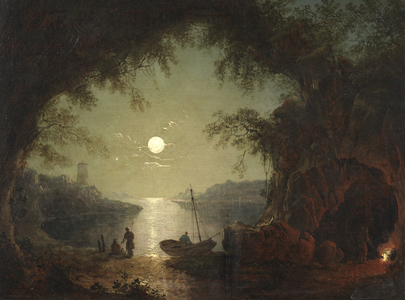 A Moonlit Cove (oil on canvas)