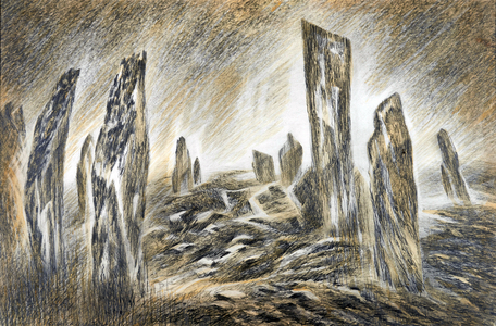 Stones of Callanish, Lewis, c.1983 (pencil & watercolour)