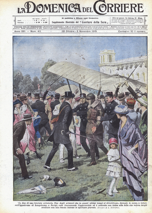 The end of an aviatory stunt (Colour Litho)