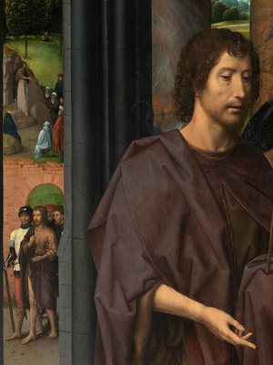Detail of the central panel of the Triptych of Saint John the Baptist and Saint John the Evangelist, 1474-79 (oil on panel) 