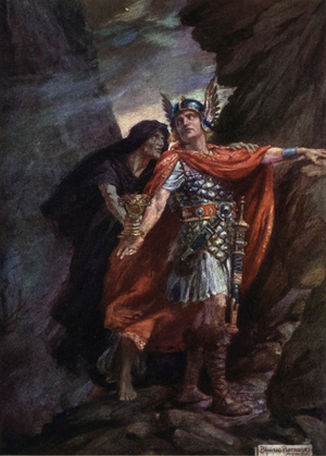 Scene from Rabbi Ben Ezra by Robert Browning (colour litho)