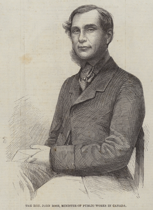 The Honourable John Rose, Minister of Public Works in Canada (engraving)