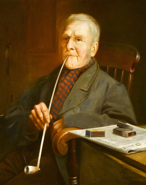 An Old Man's Pleasure (oil on canvas)