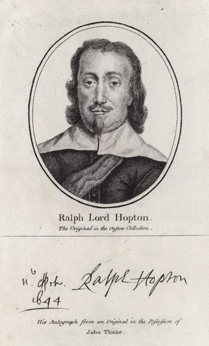 Ralph Hopton, 1st Baron Hopton, Royalist general in the English Civil War (engraving)