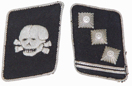 NAZI 髑髏襟章/ SS 襟章 WW2 German Nazi WAFFEN SS TOTENKOPF officer tunic removed
