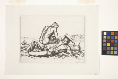 Two Boys On A Beach, No. 2 (ink)