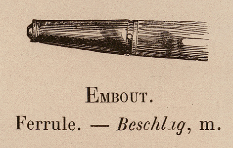 Le Vocabulaire Illustre: Embout; Ferrule; Beschlag (engraving)