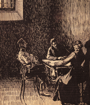 Detail from cover of Maski, Issue 2, pub. St. Petersburg, 1906 (colour litho)