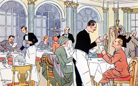 Le restaurant (the restaurant) (colour litho)